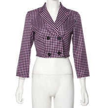 Load image into Gallery viewer, Dulzura 2019 autumn winter women plaid two piece set mini skirt casual blazer chain elegant office festival clothes co ord OL